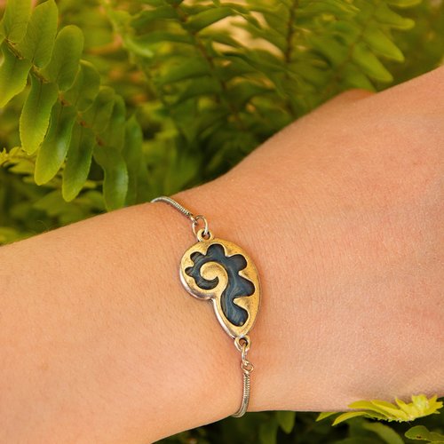 Bracelet acier inox et coquillage bleu 15 cm bijoux femme assembler mains déstockage "coralia"