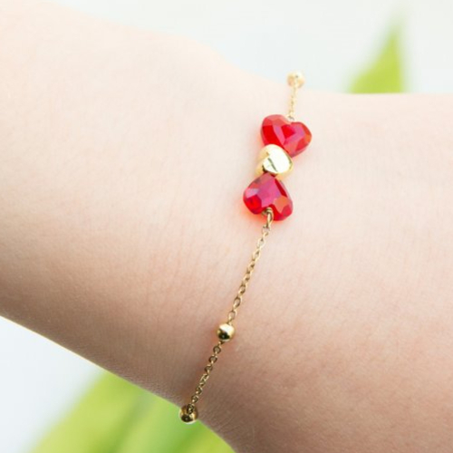 Bracelet "amara" code : destock50 acier 316l et cristal autrichien 13 cm bijoux femme assembler mains (a830)