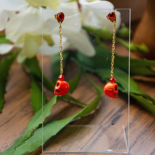 Boucles d’oreilles "bellatrix" code : destock50 acier 24k et cristal autrichien 58 mm bijoux femme assembler mains (a865)