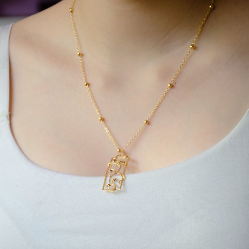 Collier "liane" code : destock50 plaqué or 24k et argent 925 47 cm bijoux femme (a449)