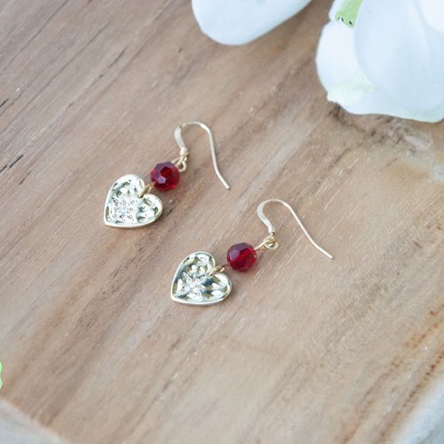 Boucles d'oreilles "milena" code : destock50 gold filled et cristal 40 mm bijoux femme assembler mains (a140)