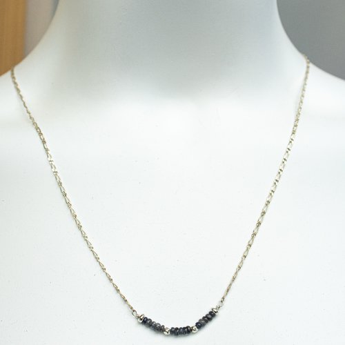 Collier "athena" code : destock50 argent 925 et saphir 58 cm bijoux femme assembler mains (a581)