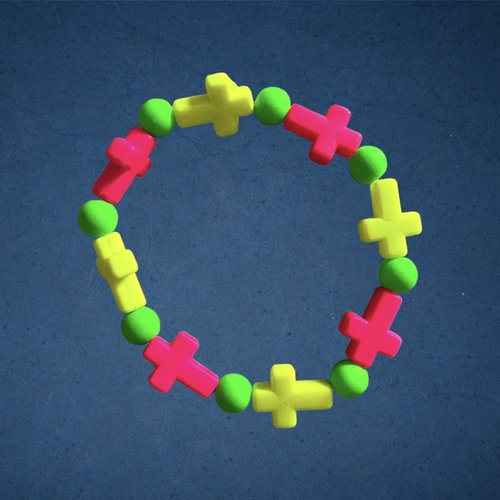 Bracelet perles fluo