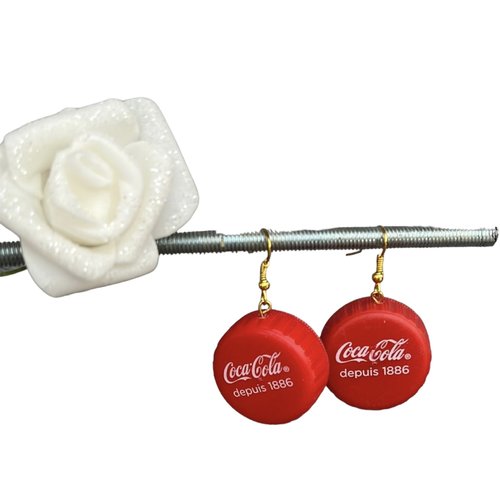 Boucles d’oreilles coca cola