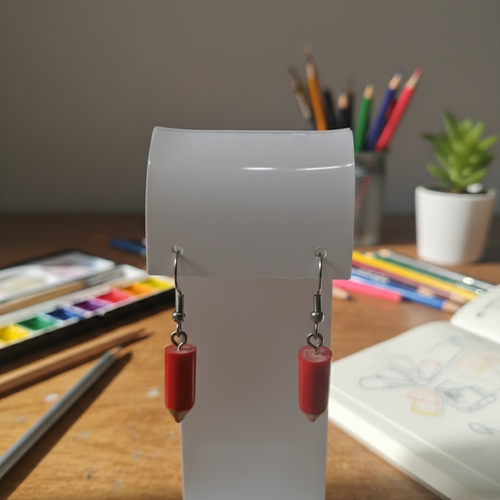 ​️ boucles d'oreilles "crayon d'artiste" – rouge