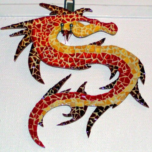 Dragon chinois en mosaïques à suspendre