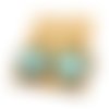 Boucles d'oreilles *kayla* en laiton bronze avec pendentifs recouverts de cabochons en résine