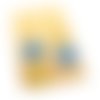 Boucles d'oreilles asymétriques *blue* en laiton doré avec pendentifs fait main