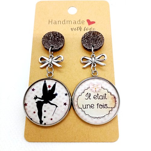 Boucles d'oreilles avec cabochons en résine