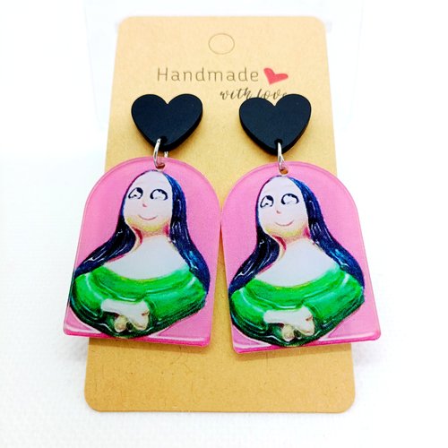 Boucles d'oreilles fantaisie tableau célèbre revisité