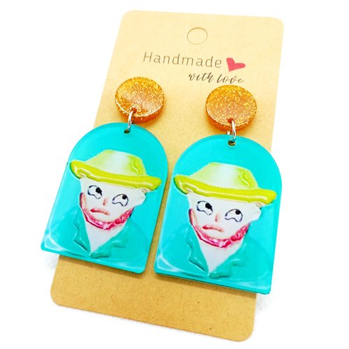 Boucles d'oreilles fantaisie tableau célèbre revisité