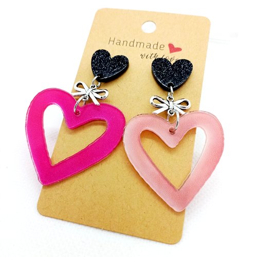 Boucles d'oreilles fantaisie cœurs