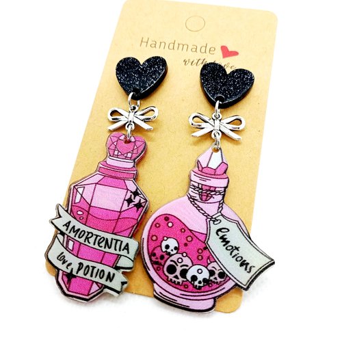 Boucles d'oreilles fantaisie filtre d'amour saint-valentin