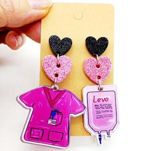 Boucles d'oreilles fantaisie infirmière