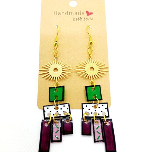 Boucles d'oreilles en acier inoxydable doré