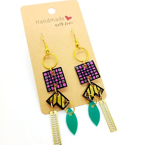 Boucles d'oreilles en acrylique fait main