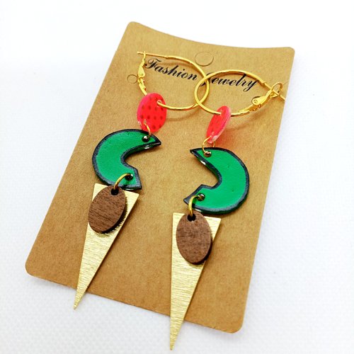 Créoles en acier inoxydable doré