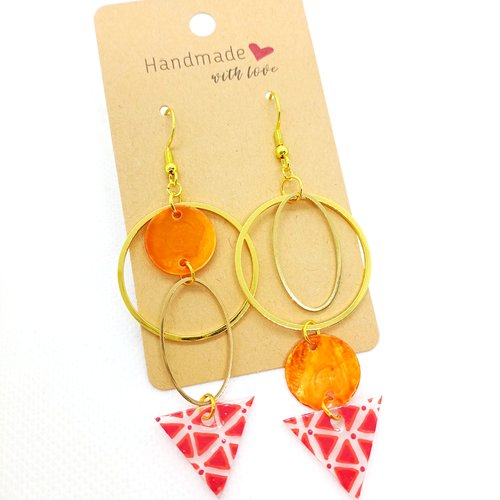 Boucles d'oreilles asymétriques en acier inoxydable