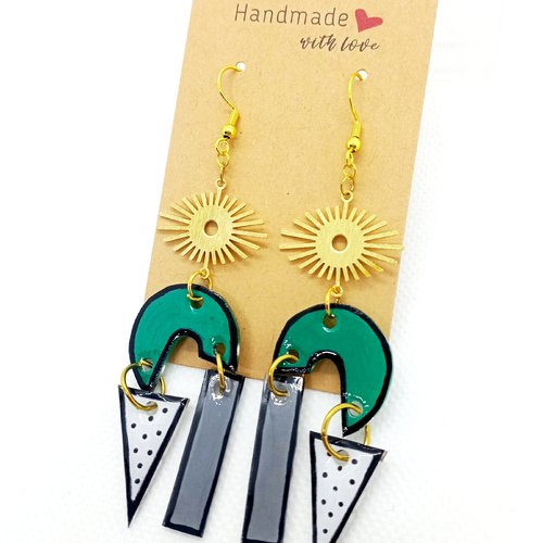 Boucles d'oreilles en acier inoxydable doré