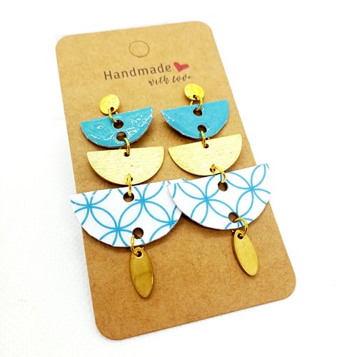 Boucles d'oreilles en papier résiné