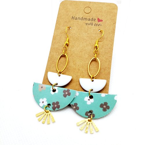 Boucles d'oreilles en papier verni