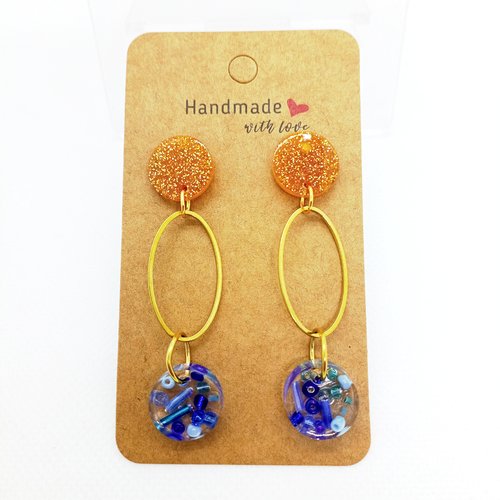 Boucles d'oreilles en résine