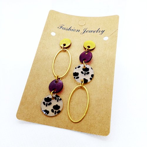 Boucles d'oreilles asymétriques en acier inoxydable