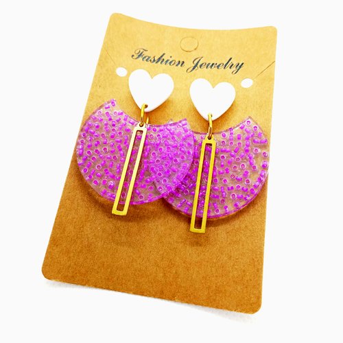 Boucles d'oreilles en résine