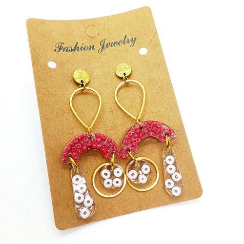 Boucles d'oreilles en résine