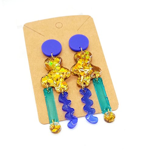 Boucles d'oreilles en résine