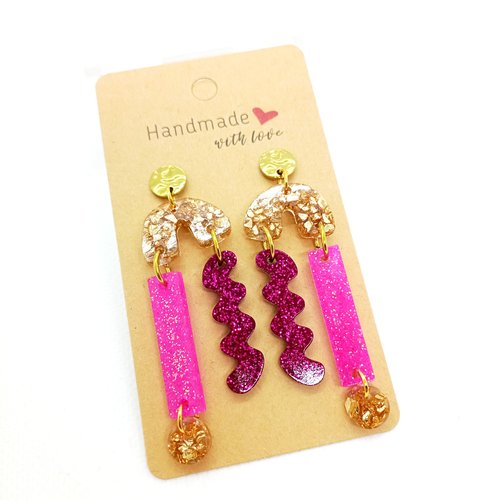 Boucles d'oreilles en résine