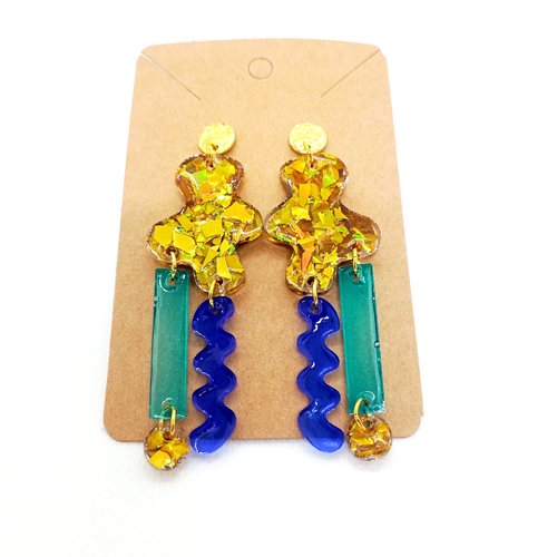 Boucles d'oreilles en résine