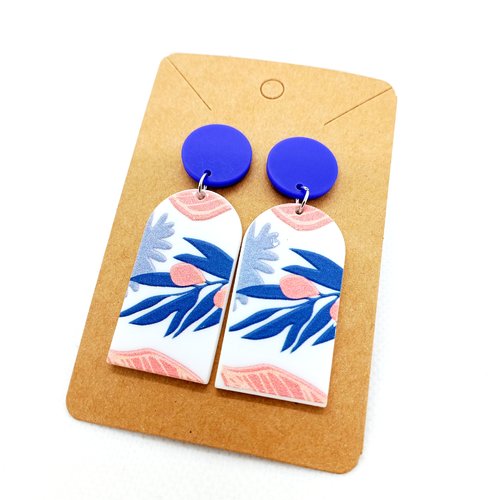 Boucles d'oreilles pendantes fantaisie fleurs