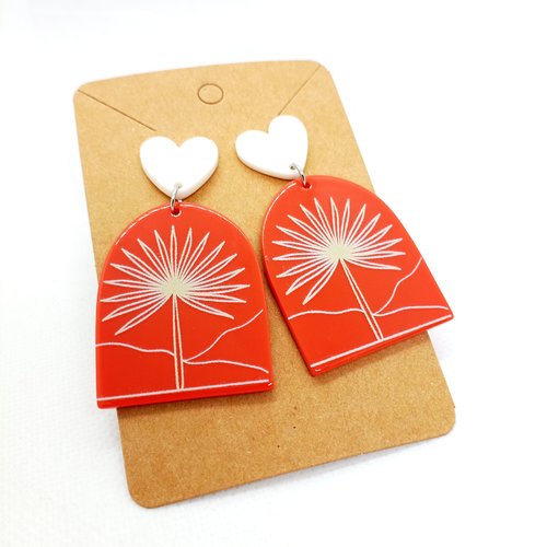 Boucles d'oreilles pendantes fantaisie fleurs