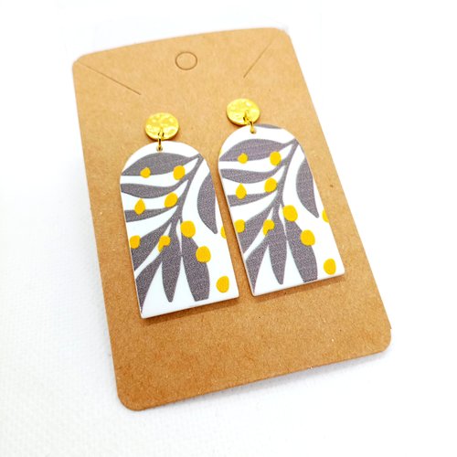 Boucles d'oreilles pendantes fantaisie fleurs