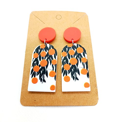 Boucles d'oreilles pendantes fantaisie fleurs