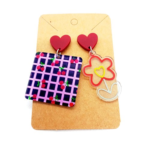 Boucles d'oreilles fantaisie florales