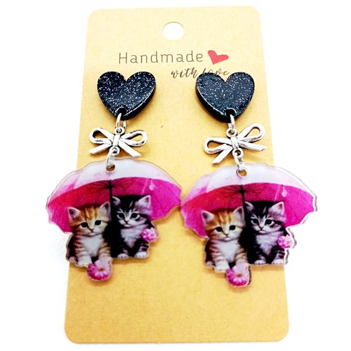 Boucles d'oreilles fantaisie chatons