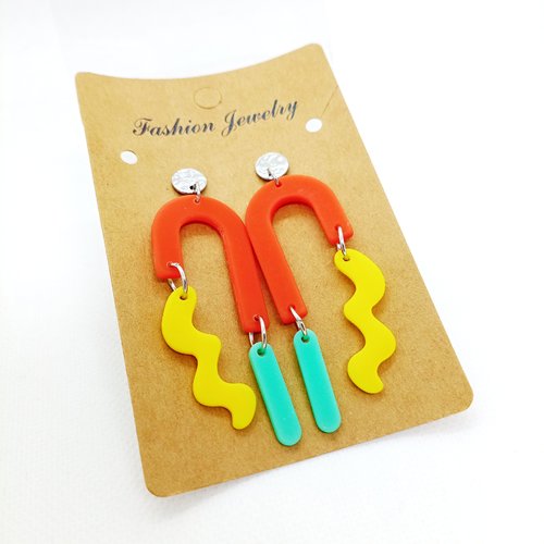 Boucles d'oreilles fantaisie asymétriques