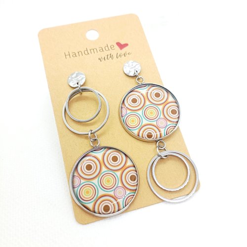 Boucles d'oreilles pendantes asymétriques