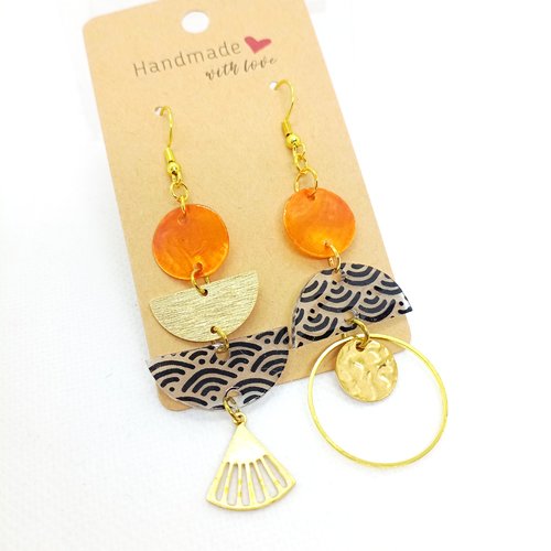 Boucles d'oreilles asymétriques en acier inoxydable