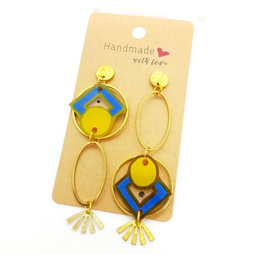 Boucles d'oreilles pendantes asymétriques