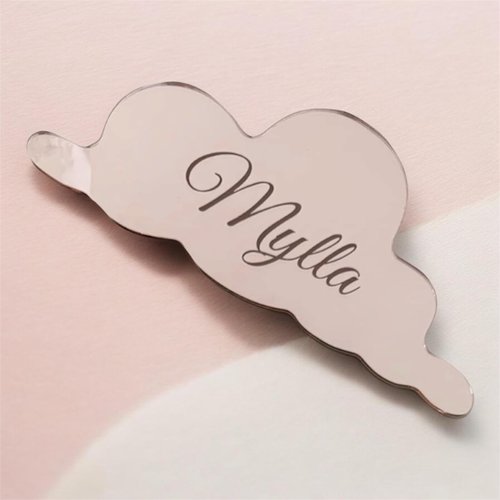 Nuage prénom personnalisé pour tableau premier jour d’école – pièce seule en bois ou acrylique miroir