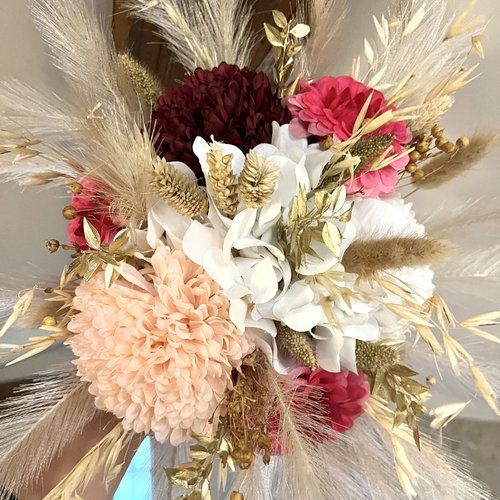 Bouquet mariage peneloppe fleur séchées & plumes