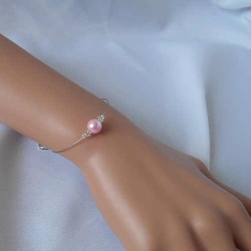 Bracelet classica avec perles magique rose clair et perles swarovski 