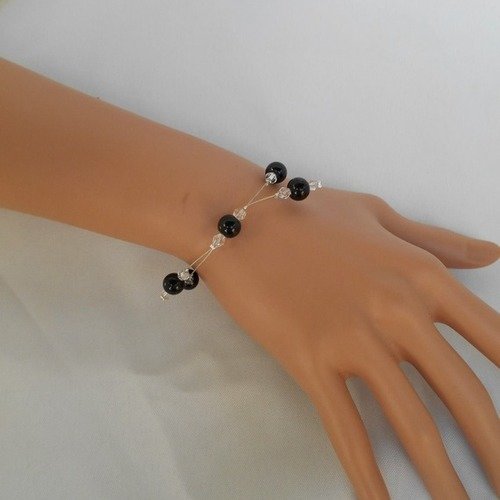 Bracelet perlica avec perles noir 