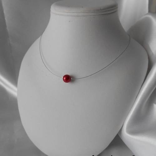 Parure mariage 2 pièces "lana" perles nacrée rouge & ivoire 