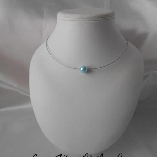 Parure mariage 2 pièces lana collier & bracelet en perles bleu ciel 