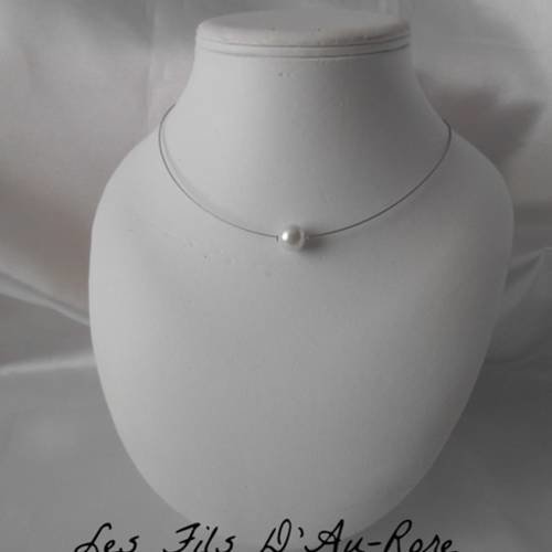 Parure mariage lana collier & bracelet en perle nacrée blanche 