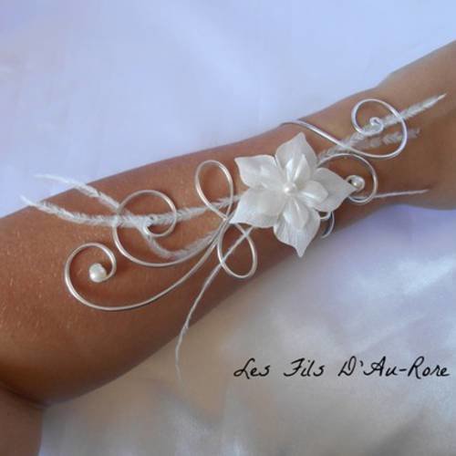 Bracelet mariage clarance ivoire & argenté 